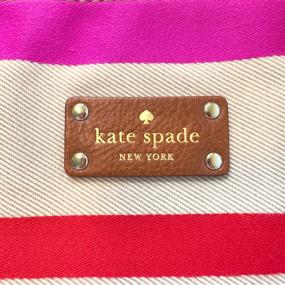 🌺 Kate Spade New York Oak Island Kaleigh Satchel Bag – Striped Canvas - Picture 4 of 10